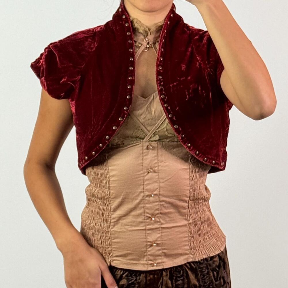 Red Velvet Studded Bolero S